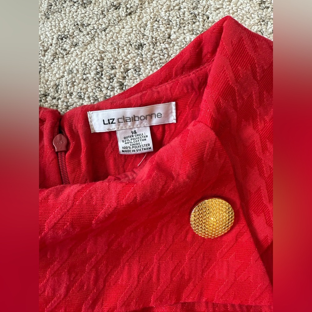 NWT Liz Claiborne Cabaret Red Houndstooth Dress - Picture 7 of 11